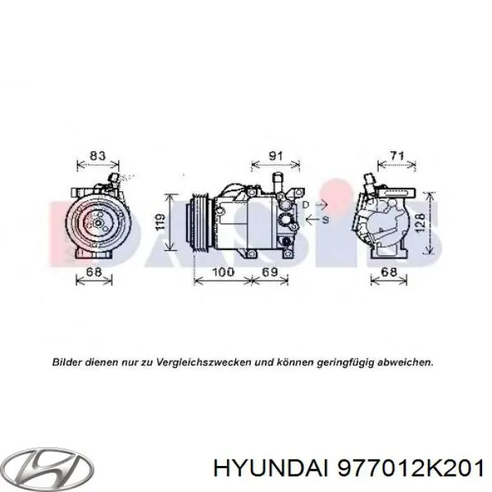 977012K201 Hyundai/Kia Compressor de aparelho de ar condicionado