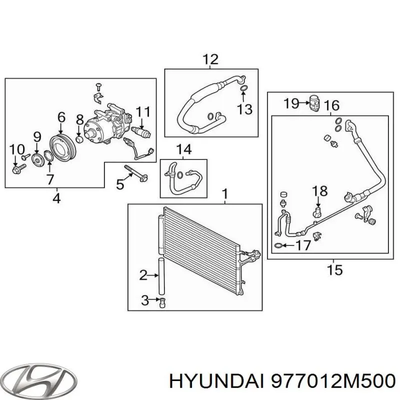 977012M500 Hyundai/Kia Compressor de aparelho de ar condicionado