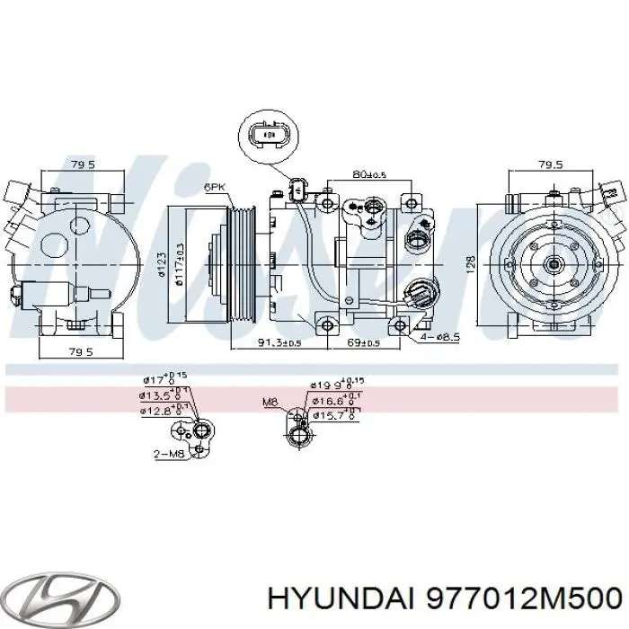 Compressor de aparelho de ar condicionado Hyundai/Kia 977012M500