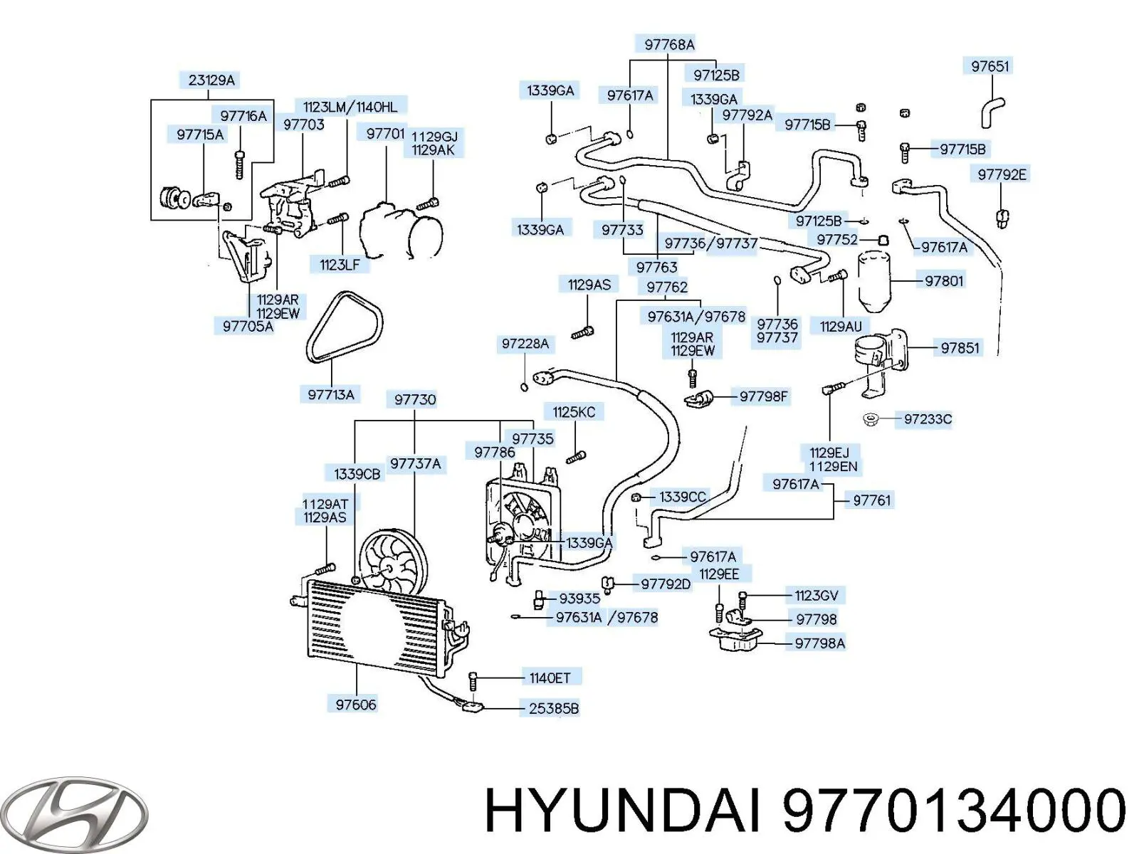  Compressor de aparelho de ar condicionado Hyundai Sonata III sedan (1993 - 1998) III