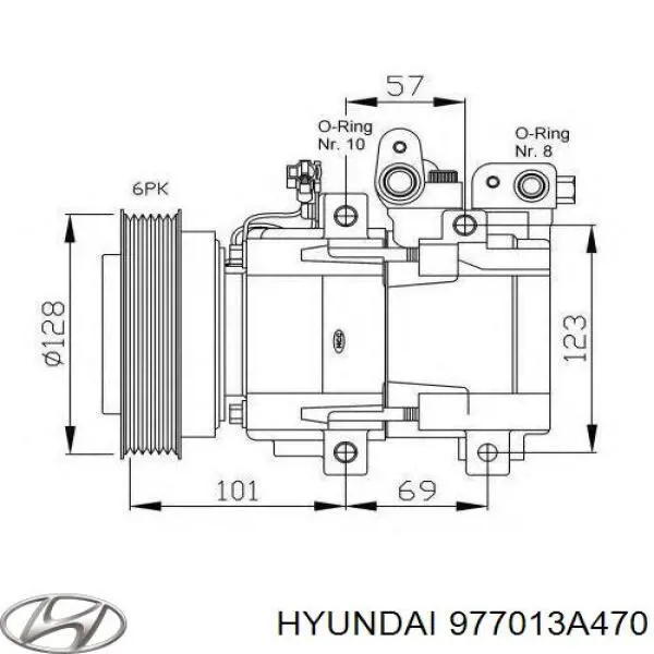 977013A470 Hyundai/Kia Compressor de aparelho de ar condicionado