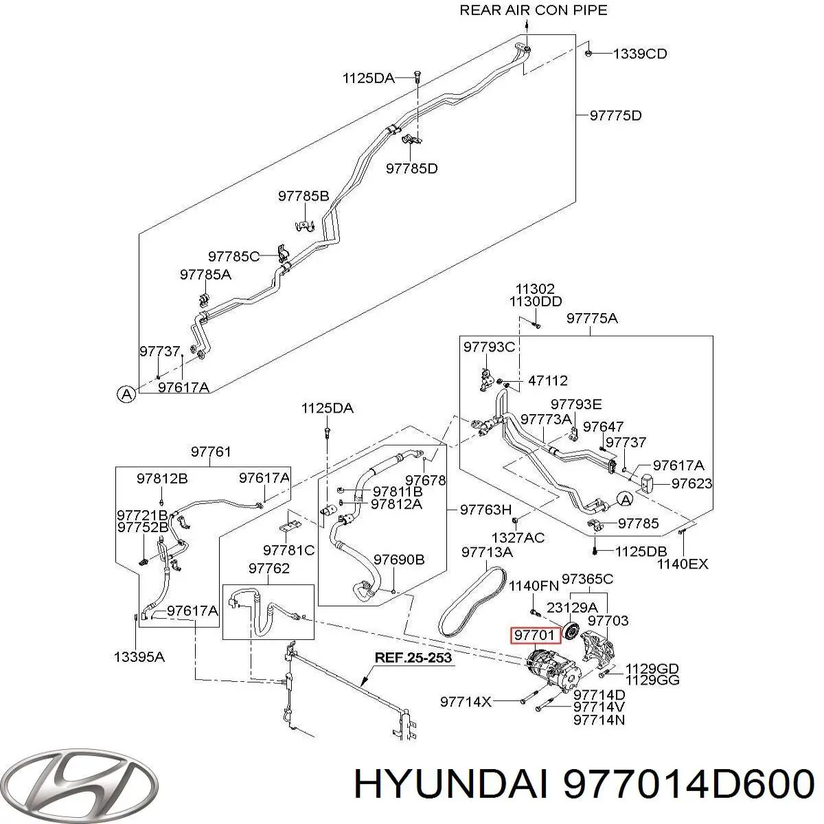 Compressor de aparelho de ar condicionado 977014D600 Hyundai/Kia