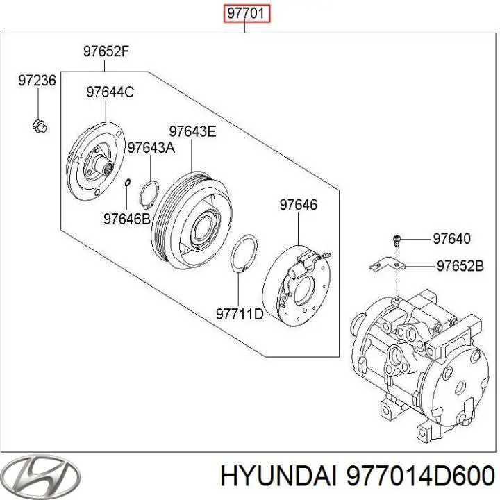 Compre 977014D600 Hyundai/Kia Compressor de aparelho de ar condicionado