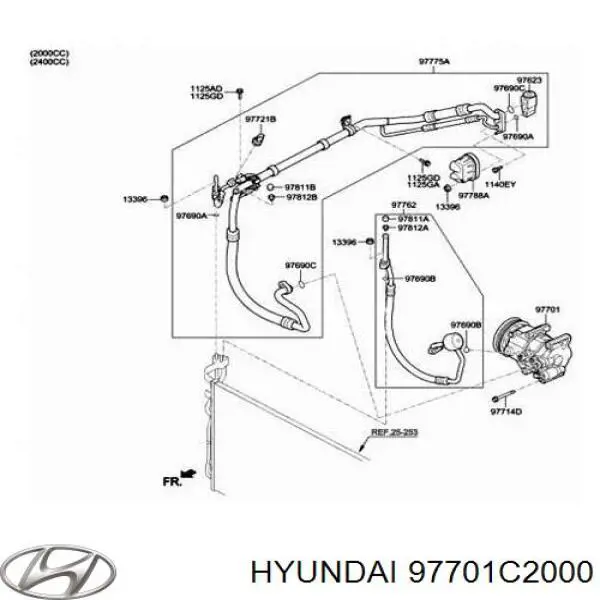 97701D4400 Hyundai/Kia Compressor de aparelho de ar condicionado