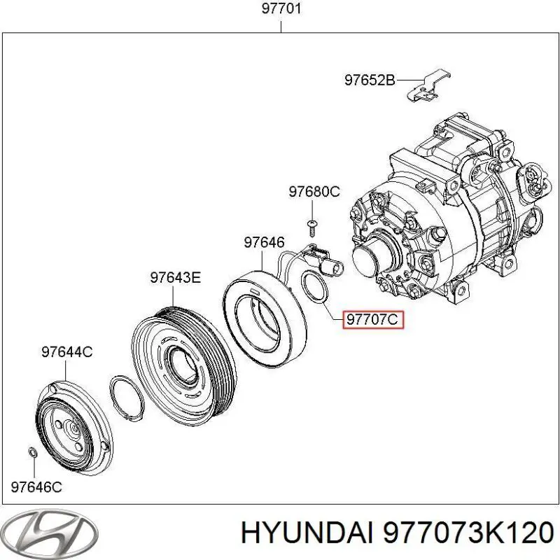 977073K120 Hyundai/Kia Bucim do compressor de aparelho de ar condicionado
