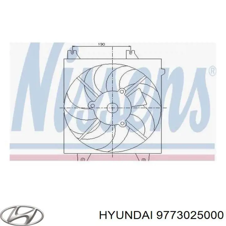 Compre 9773025000 Hyundai/Kia Ventilador elétrico de aparelho de ar condicionado montado (motor + roda de aletas)