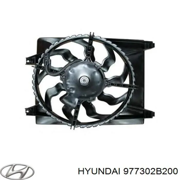 977302B200 Hyundai/Kia Difusor do radiador de aparelho de ar condicionado, montado com roda de aletas e o motor