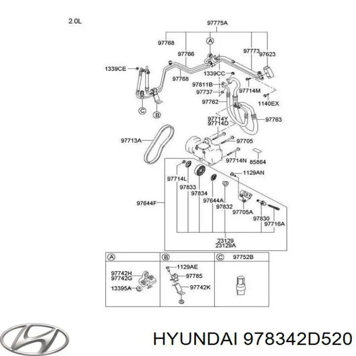 Rolo de reguladora de tensão da correia de transmissão Hyundai/Kia 978342D520 preço, a partir de 22,68 USD