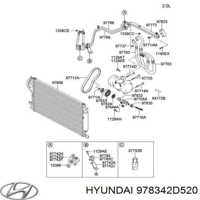 Compre 978342D520 Hyundai/Kia Rolo de reguladora de tensão da correia de transmissão