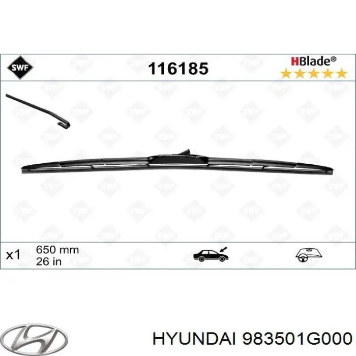 Limpa-pára-brisas do pára-brisas de condutor Hyundai/Kia 983501G000 preço, a partir de 40,83 USD