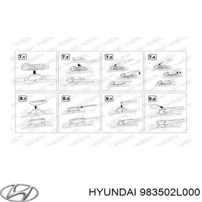 Compre 983502L000 Hyundai/Kia Limpa-pára-brisas do pára-brisas de condutor