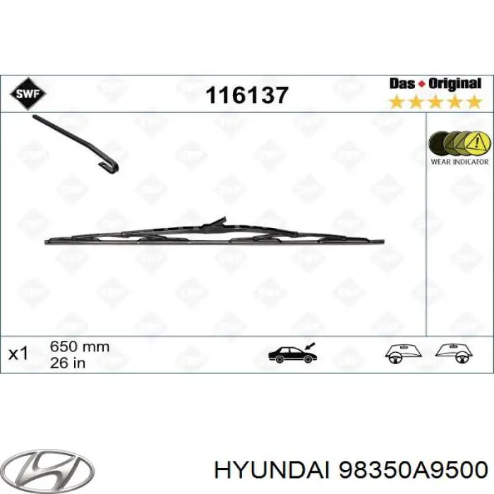 Limpa-pára-brisas do pára-brisas de condutor Hyundai/Kia 98350A9500 preço, a partir de 22,66 USD