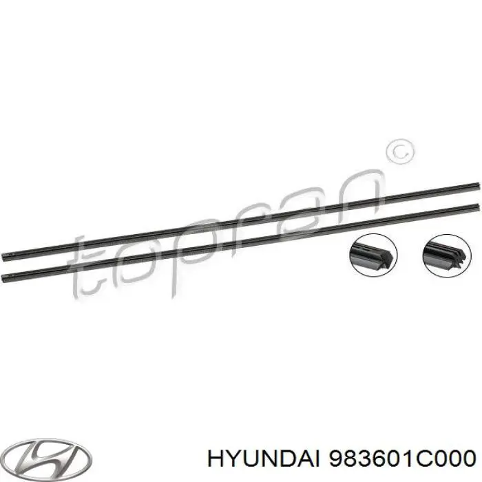 983601C000 Hyundai/Kia Limpa-pára-brisas do pára-brisas de passageiro