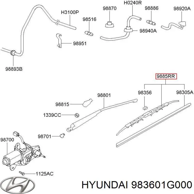Limpa-pára-brisas de vidro traseiro Hyundai/Kia 983601G000 preço, a partir de 11,69 USD