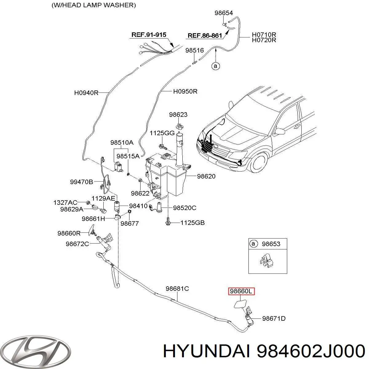 Injetor de fluido para lavador da luz dianteira esquerda Hyundai/Kia 984602J000 preço, a partir de 65,97 USD