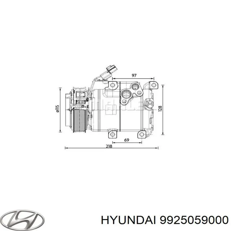 Compressor de aparelho de ar condicionado Hyundai/Kia 9925059000 preço, a partir de 478,42 USD