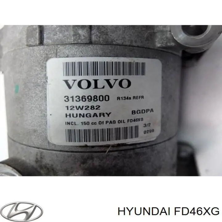 Gás de fluido refrigerante Hyundai/Kia FD46XG