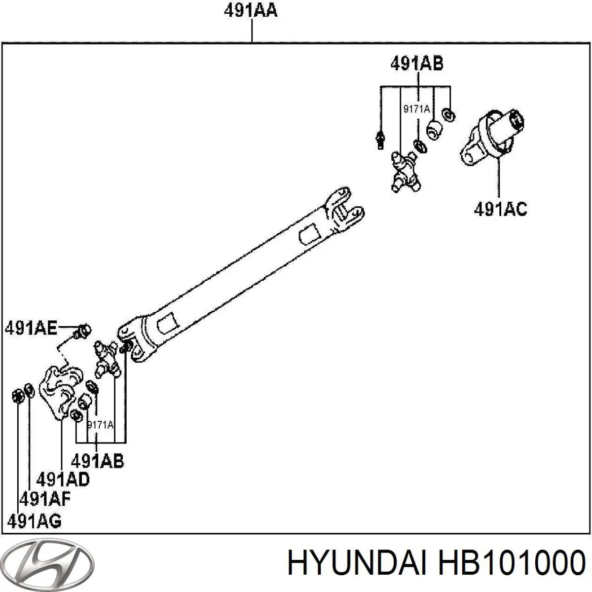 HB101000 Mitsubishi Junta universal até o eixo dianteiro