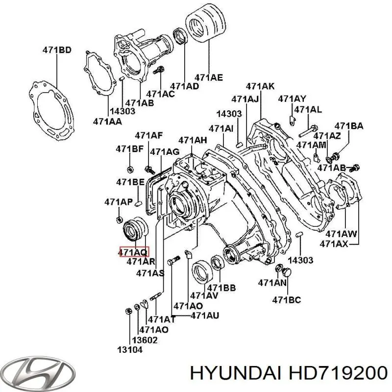 HD719200 Hyundai/Kia Bucim da caixa de transferência, da árvore primária