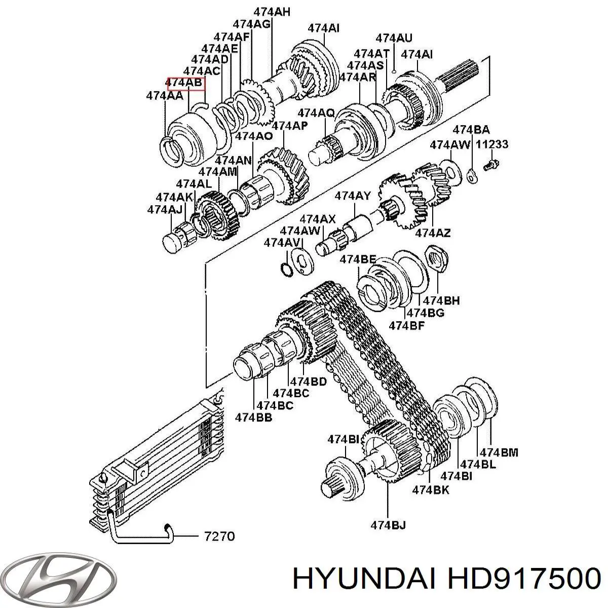 HD917500 Hyundai/Kia Rolamento da caixa de transferência, da roda dentada de entrada