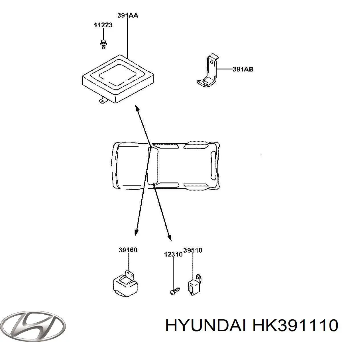 Módulo de direção (Centralina eletrônica) de motor Hyundai Galloper  JK
