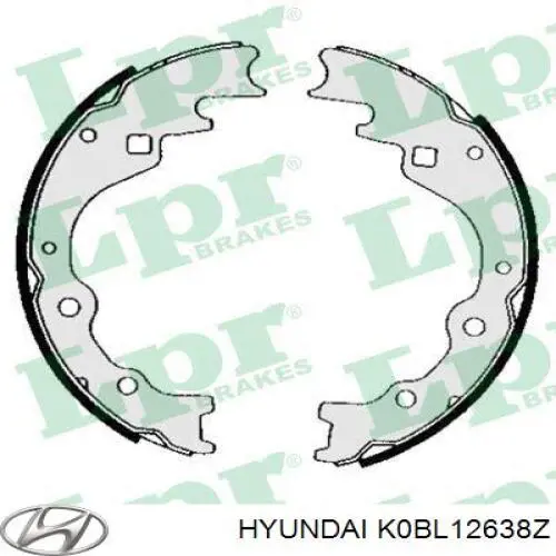 K0BL12638Z Hyundai/Kia Sapatas do freio traseiras de tambor