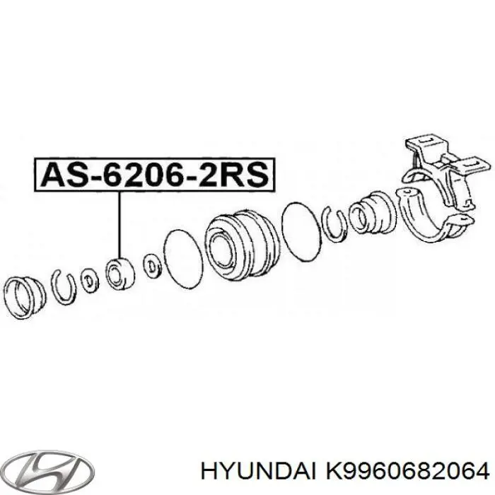 Rolamento suspenso do semieixo dianteiro Hyundai/Kia K9960682064 preço, a partir de 11,05 USD