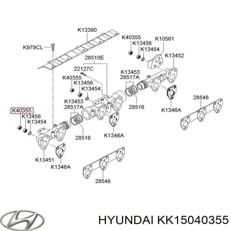 Compre 60807683 Fiat/Alfa/Lancia Porca de fixação de tubo de admissão do silenciador (de calças)