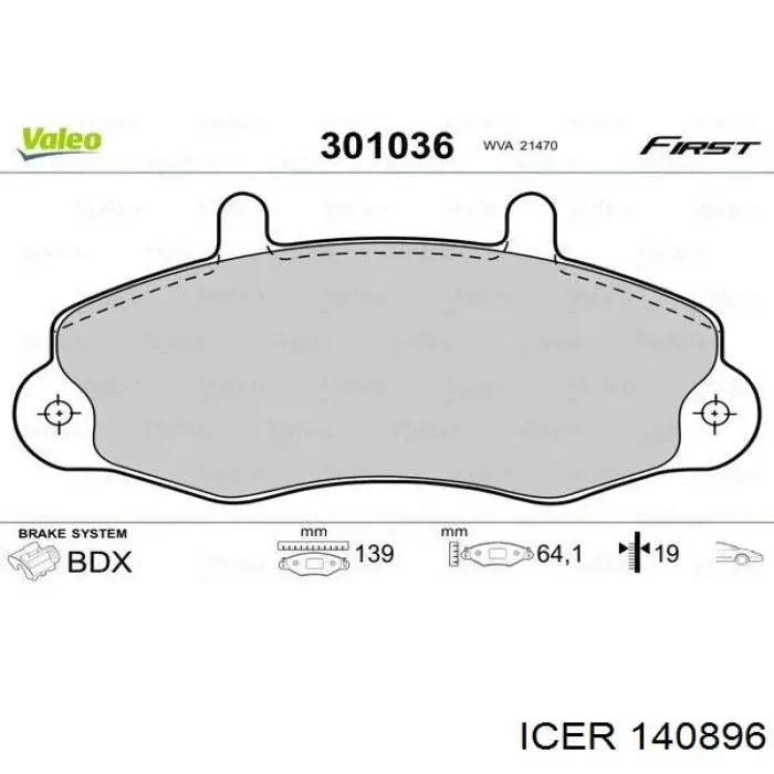 Sapatas do freio dianteiras de disco Icer 140896 preço, a partir de 28,55 USD
