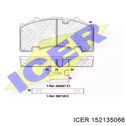 Sapatas do freio traseiras de disco Icer 152135066 preço, a partir de 109,19 USD