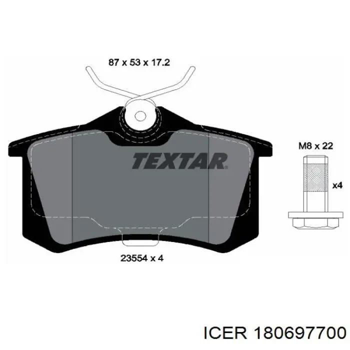 Sapatas do freio traseiras de disco Icer 180697700 preço, a partir de 28,37 USD