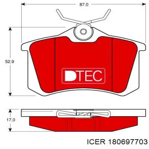 Compre 180697703 Icer Sapatas do freio traseiras de disco
