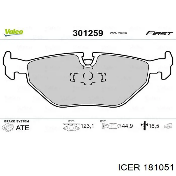 Sapatas do freio traseiras de disco Icer 181051 preço, a partir de 22,27 USD