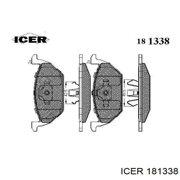 Sapatas do freio dianteiras de disco Icer 181338 preço, a partir de 43,17 USD