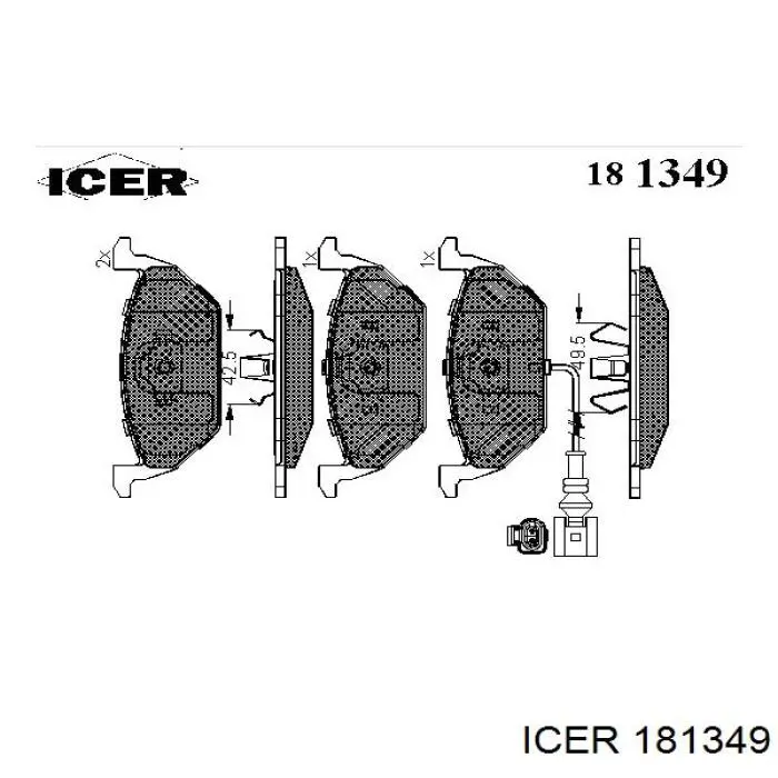 Sapatas do freio dianteiras de disco Icer 181349 preço, a partir de 24,72 USD