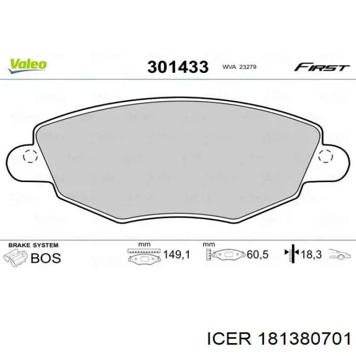 Sapatas do freio dianteiras de disco Icer 181380701 preço, a partir de 32,02 USD