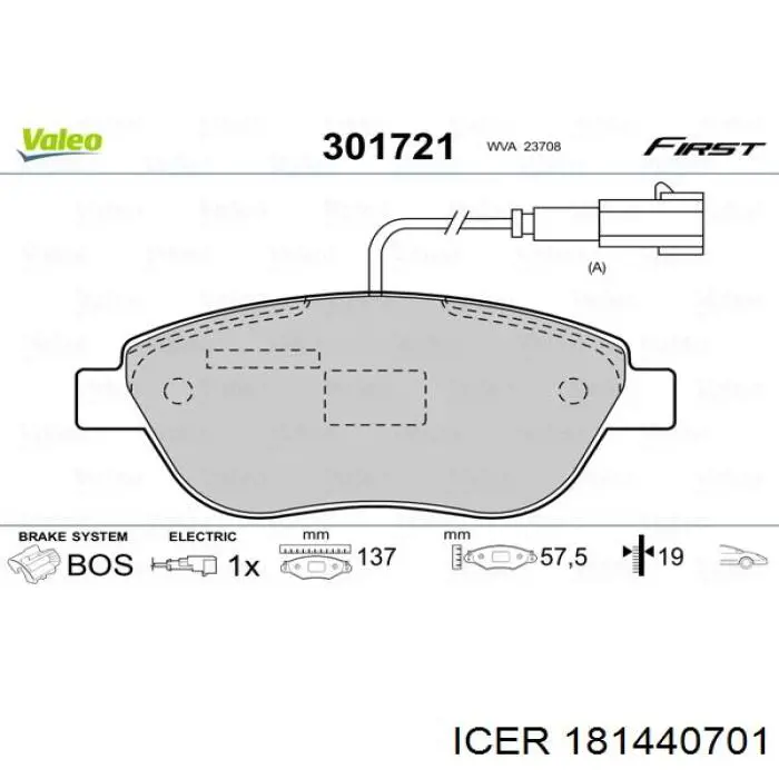 Sapatas do freio dianteiras de disco Icer 181440701 preço, a partir de 29,34 USD