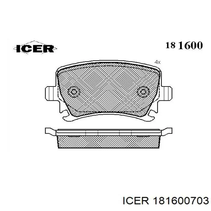 Sapatas do freio traseiras de disco Icer 181600703 preço, a partir de 23,34 USD