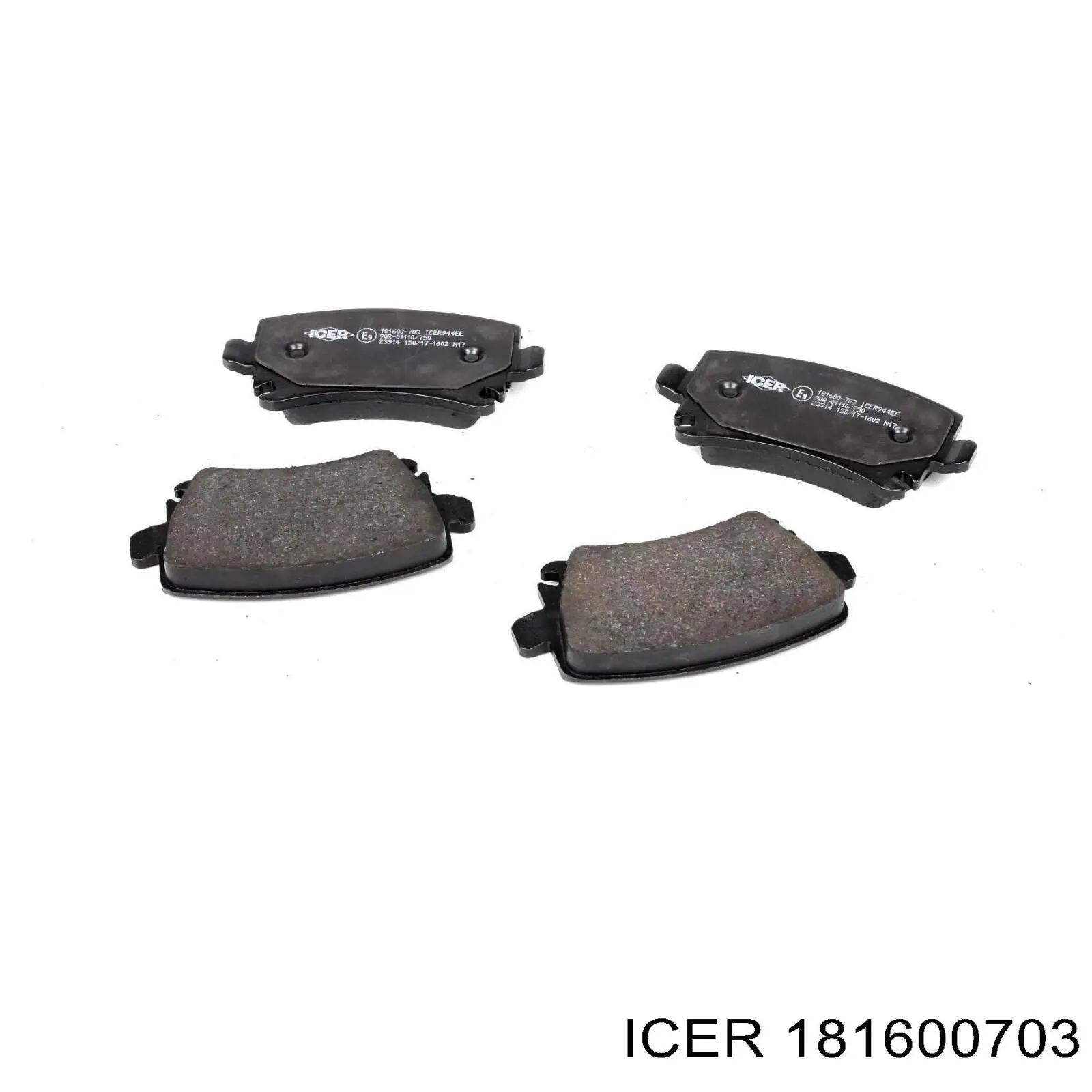 181600703 Icer Sapatas do freio traseiras de disco
