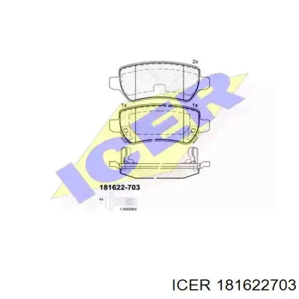 Sapatas do freio traseiras de disco Icer 181622703 preço, a partir de 25,86 USD