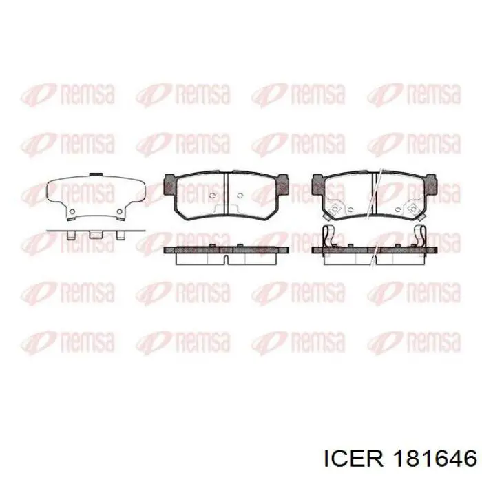 Sapatas do freio traseiras de disco Icer 181646 preço, a partir de 22,76 USD