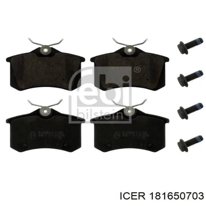 181650703 Icer Sapatas do freio traseiras de disco