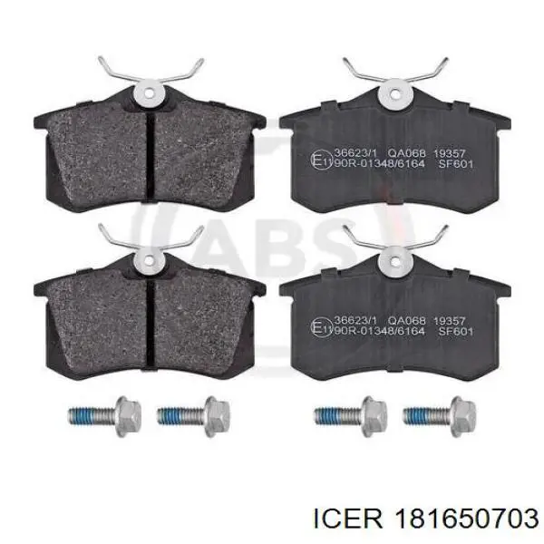 181650703 Icer Sapatas do freio traseiras de disco