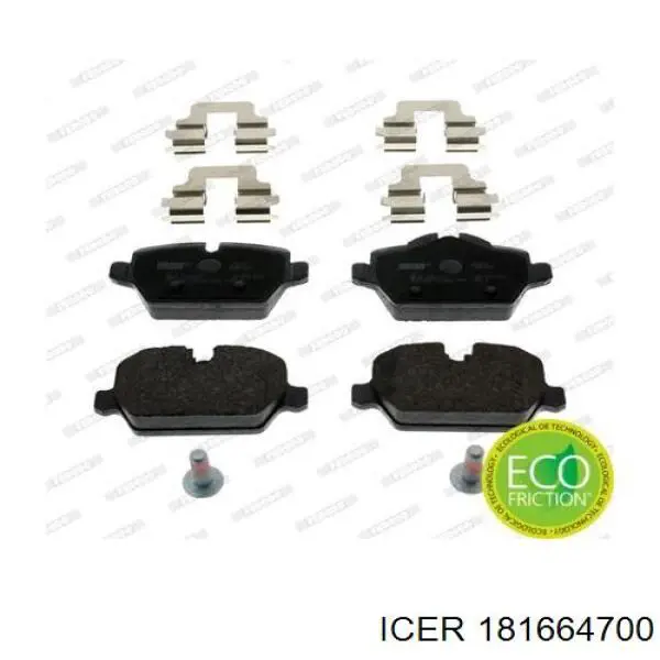 Compre 181664700 Icer Sapatas do freio traseiras de disco