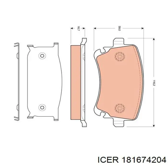 Sapatas do freio traseiras de disco Icer 181674204 preço, a partir de 34,52 USD