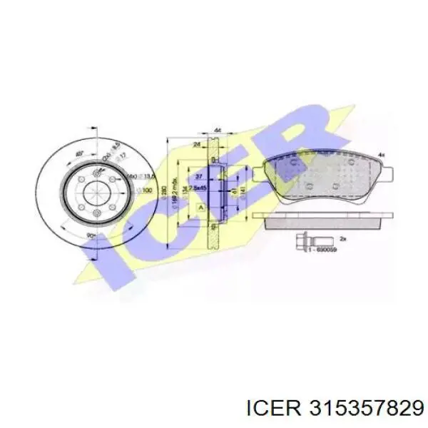 DP68013 Brembo Disco do freio dianteiro