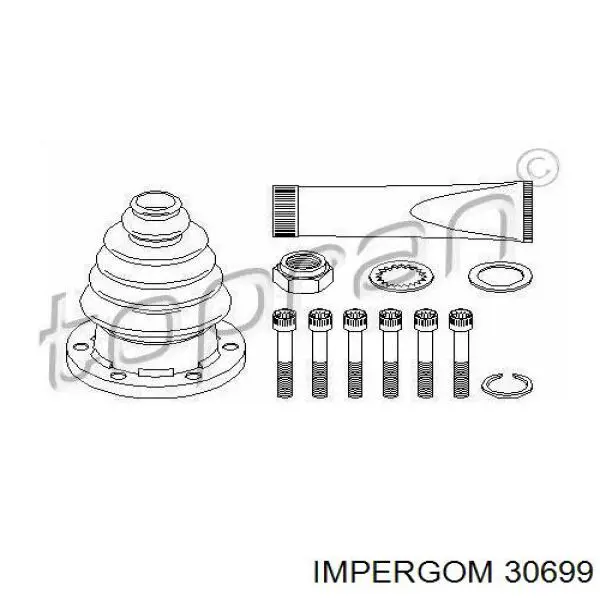 Compre 30699 Impergom Bota de proteção interna esquerda de junta homocinética do semieixo dianteiro
