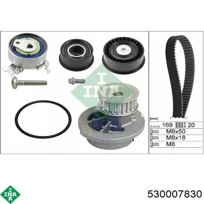 Correia do mecanismo de distribuição de gás, kit INA 530007830 preço, a partir de 137,38 USD