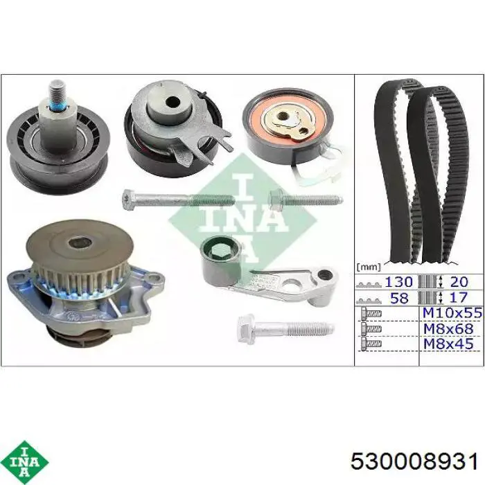 Correia do mecanismo de distribuição de gás, kit INA 530008931 preço, a partir de 156,83 USD