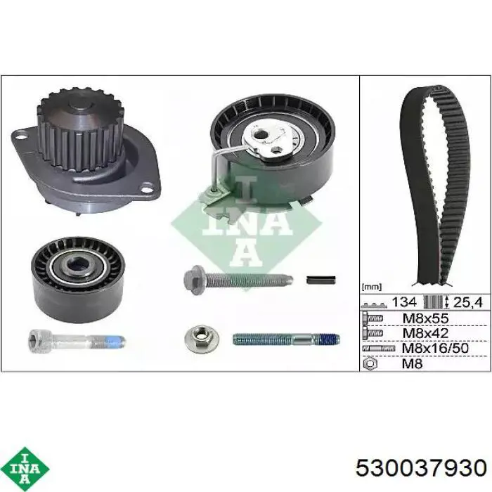 Correia do mecanismo de distribuição de gás, kit INA 530037930 preço, a partir de 107,28 USD